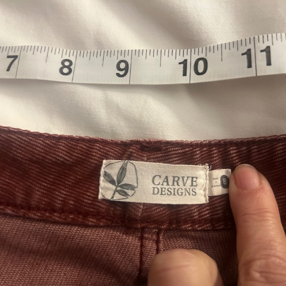 CARVE Designs Title Nine T9 Dogtown Corduroy Pants 8 Brick Raw Hem - Picture 2 of 3